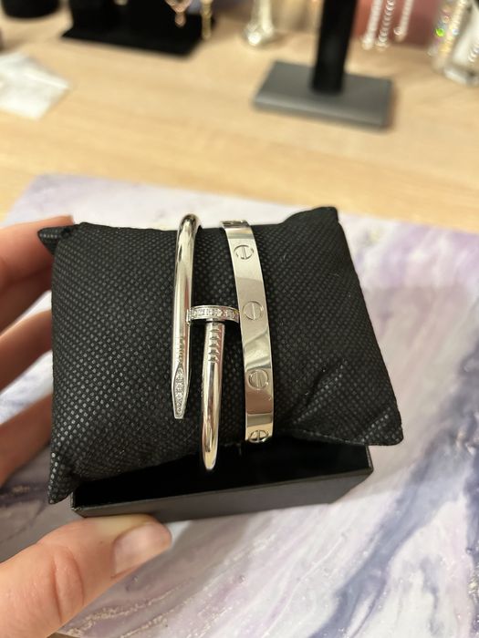 Set Bratara Cartier Love si Tennis din Argint 925 pt Barbati
