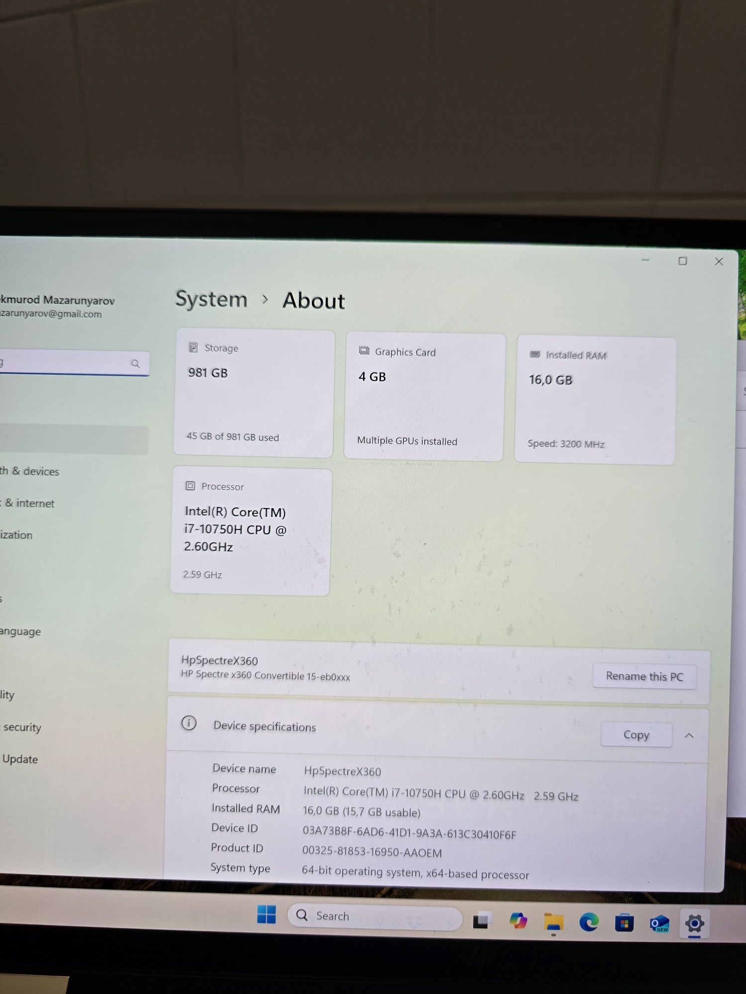 Hp Spectre, X360, 15, 4K