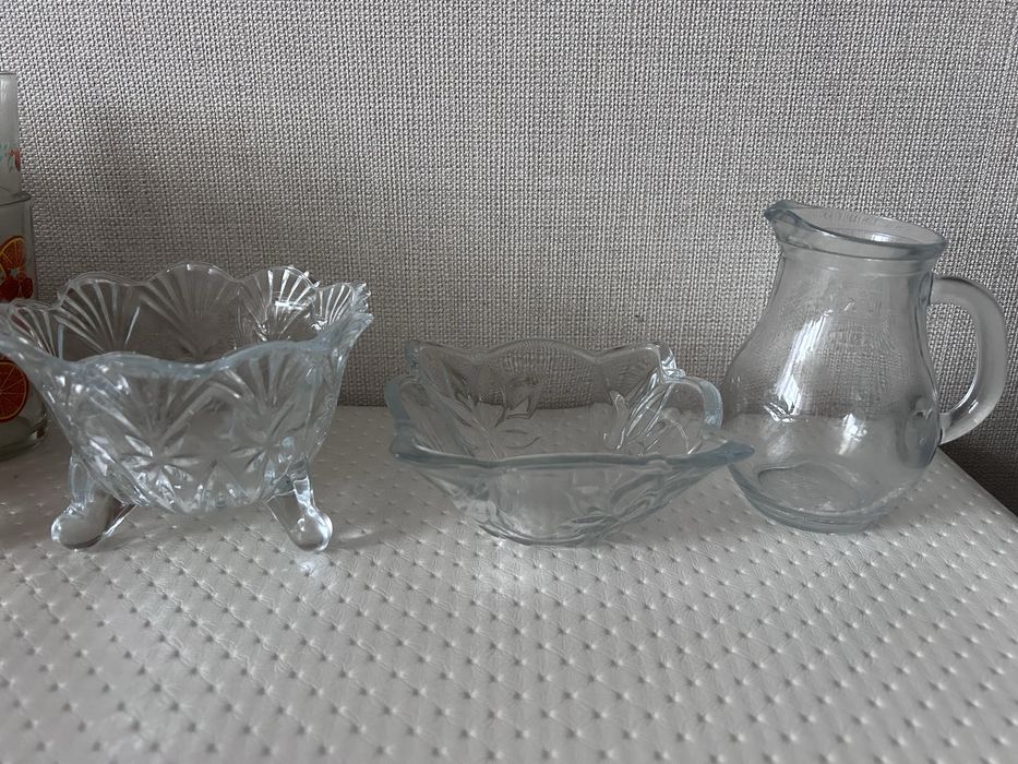 Молочница. Сахарница. Вареница. Посудс стеклянная