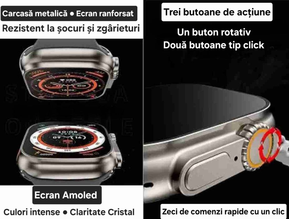 Smartwatch UltraPerformant. Social media. Apel pe ceas. Premium.