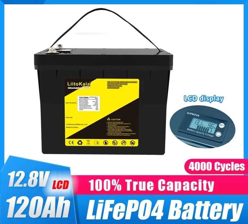 Baterie acumulator Litiu LiFePo4 12V 120Ah, camping, barcă, rulotă