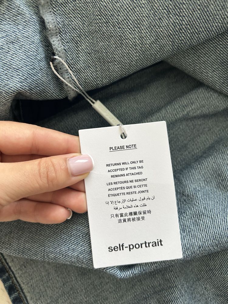 Self-portrait мини дънкова рокля S размер