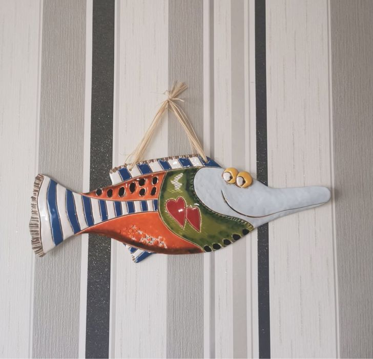 Рибка керамична декорация Забавна керамична декорация фигура