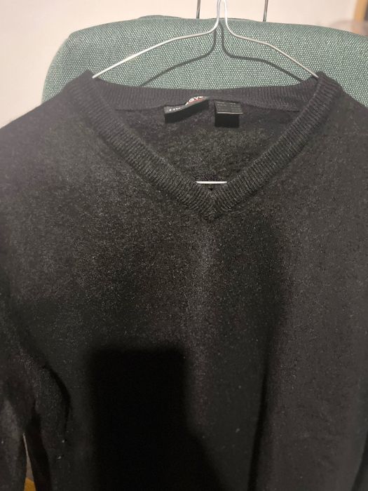Pulover negru V 100% cașmir damă