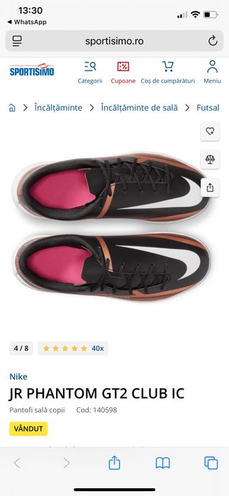 Ghete de fotbal Nike Phantom 6-7 ani