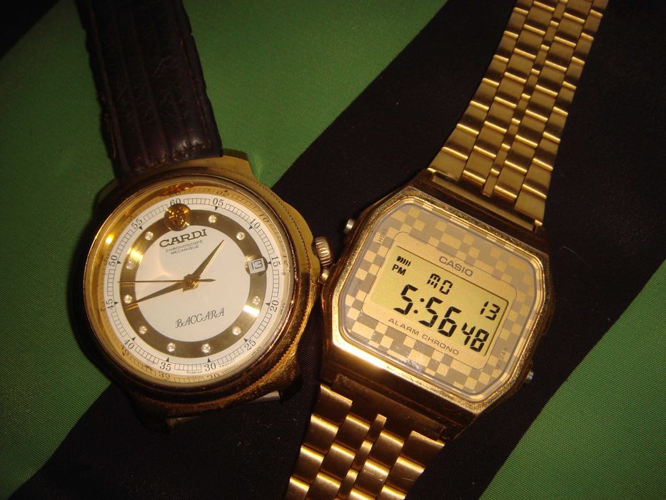 Часы Мужские Casio и Cardi оригинал позолоченные рабочие