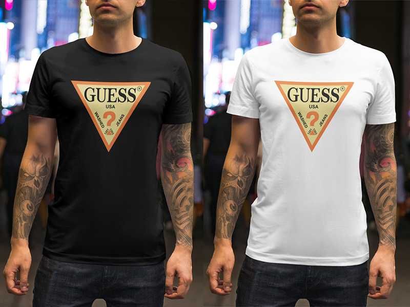 Мъжка тениска GUESS принт Модели и размери