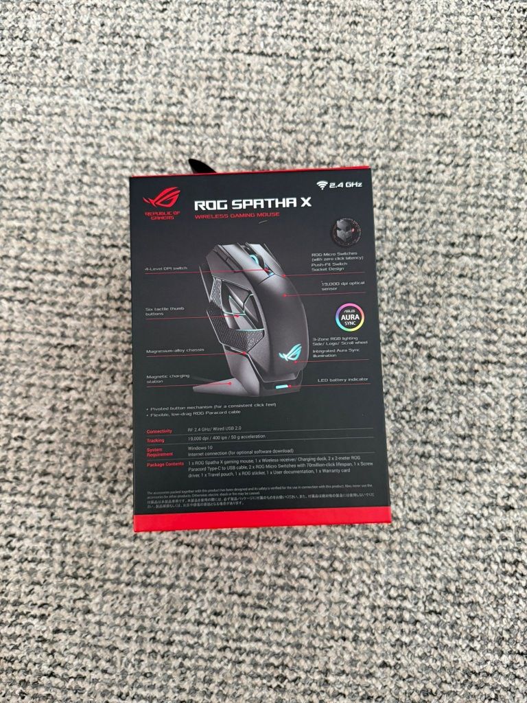 Mouse gaming ASUS ROG Spatha X Wireless Sigilat