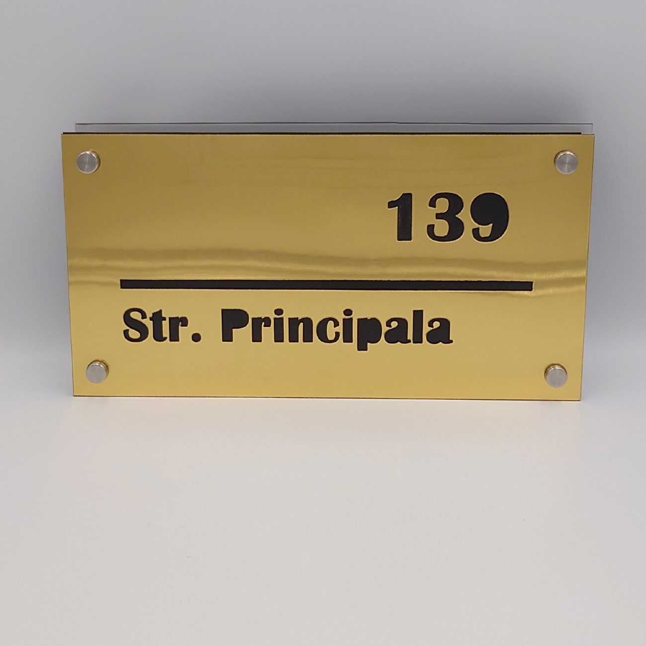 Placă Decorativă Personalizată cu Adresă - ABS 2x1.3mm, Gravură Laser