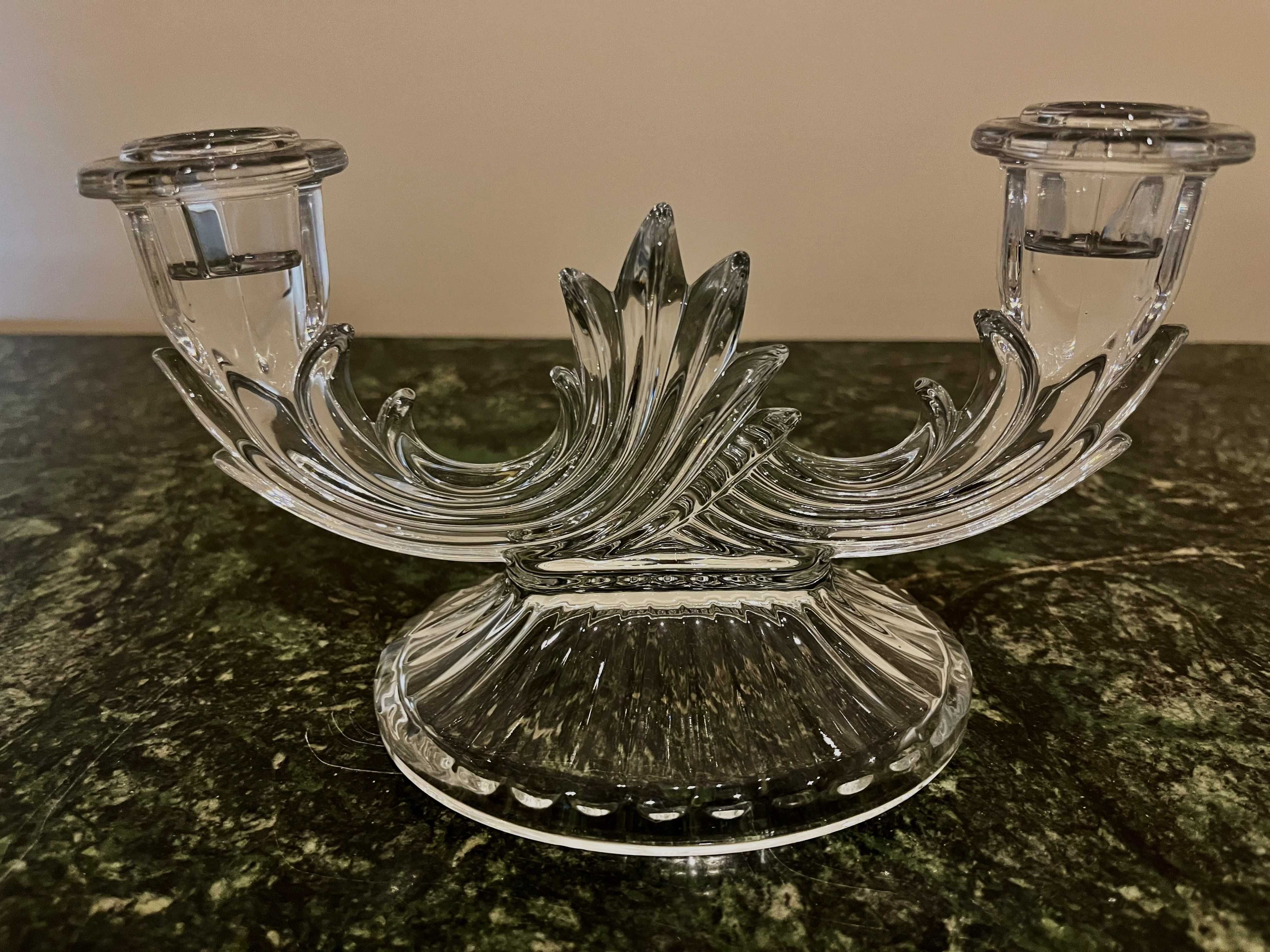 Deosebit sfesnic cristal-2  lumanari-stil Art Deco-Belgia