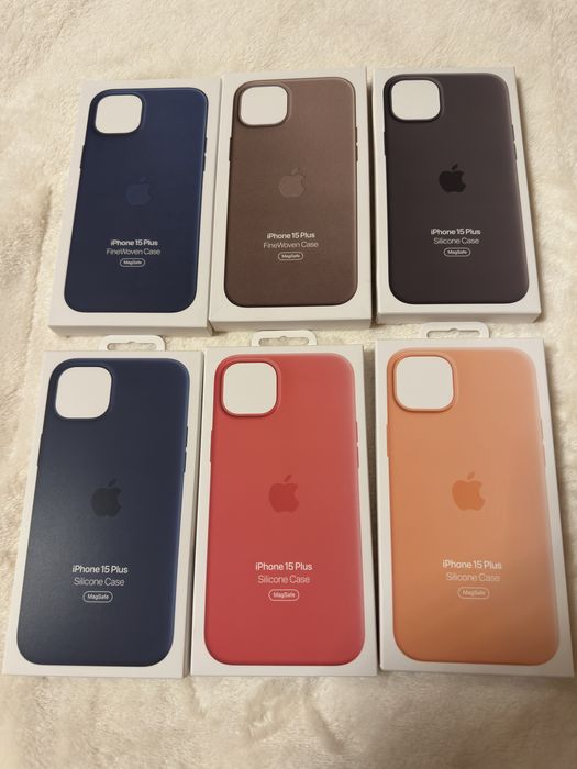 Huse iPhone 15 Plus Silicone si FineWoven