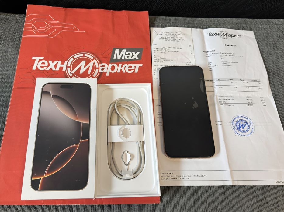 КАТО НОВ 256GB iPhone 16 Pro Max Техномаркет Гаранция 2026 Desert