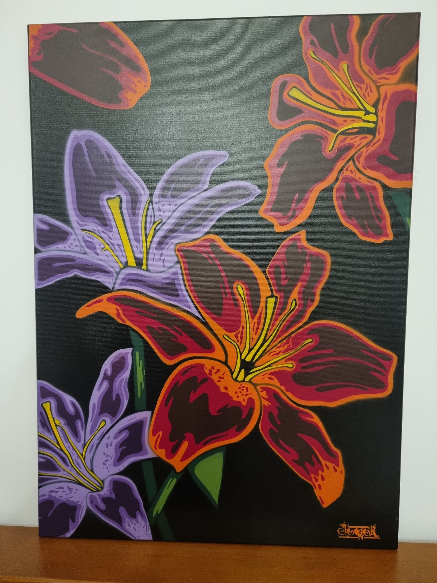 Tablou flori canvas 50 cm x 70 cm arta contemporana urbană