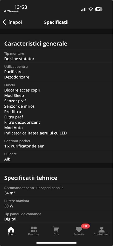 Vand Purificator de aer Samsung