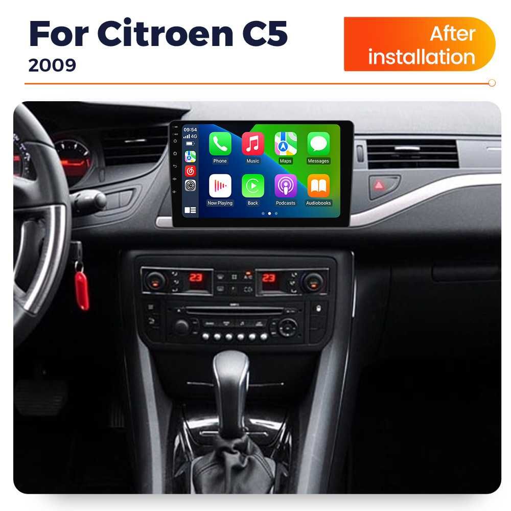 Navigatie Android 14 Citroen C5 2008-2017 1/8 Gb Waze CarPlay + CAMERA