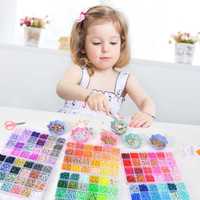 Комплект за изработка на гривни от мъниста цветни за деца 10320бр.
