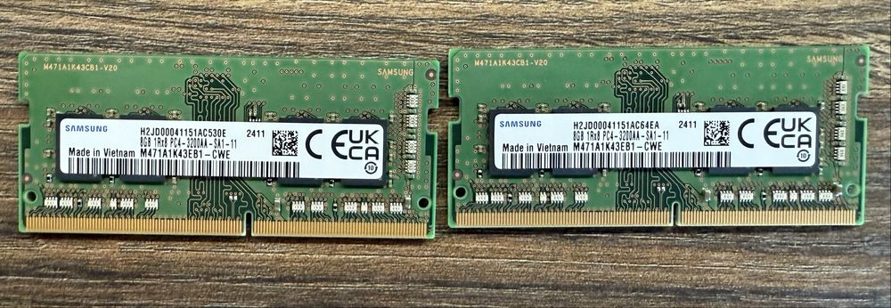2 x 8 GB RAM DDR4 3200 MHZ SAMSUNG за лаптоп