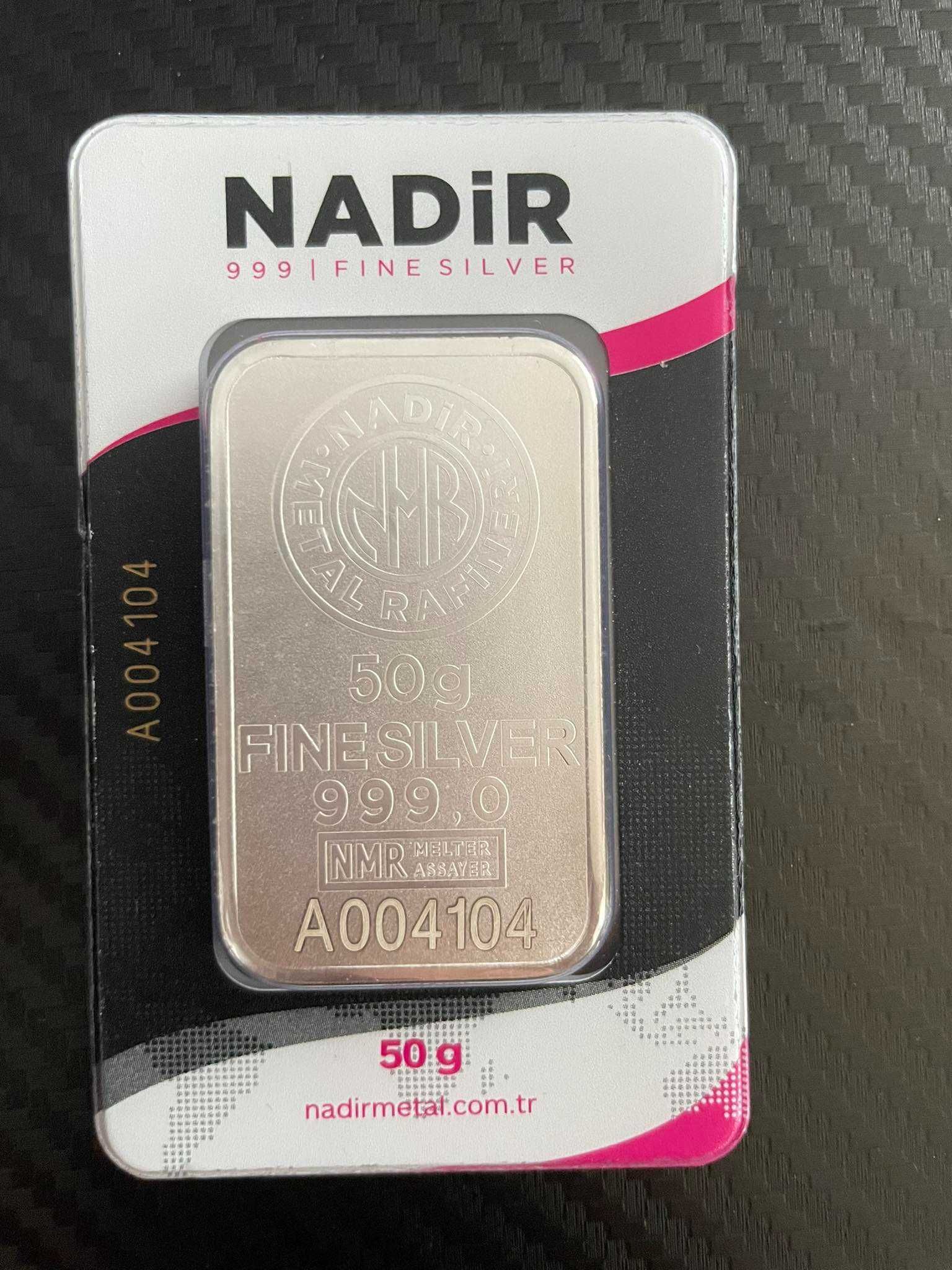 Сребърно кюлче 50 грама, инвестиционно сребро 999