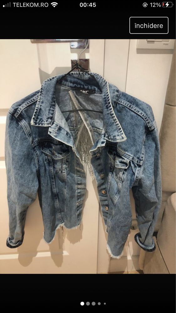 Jacheta denim in franjuri V