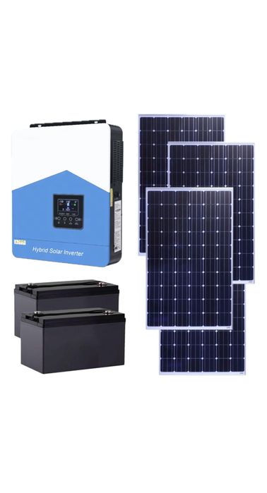 Kit solar invertor 4200w 4 panouri fotovoltaice + baterii LifePo4