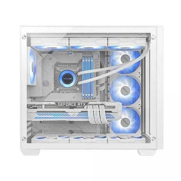 Huntkey CASE  S980 Black / White with ARGB FAN кейс компьютерный