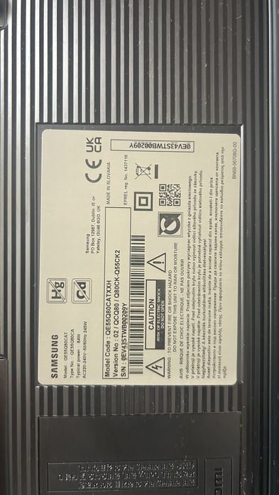 SAMSUNG 4K ULTRA HD 3840 x 2160 55”