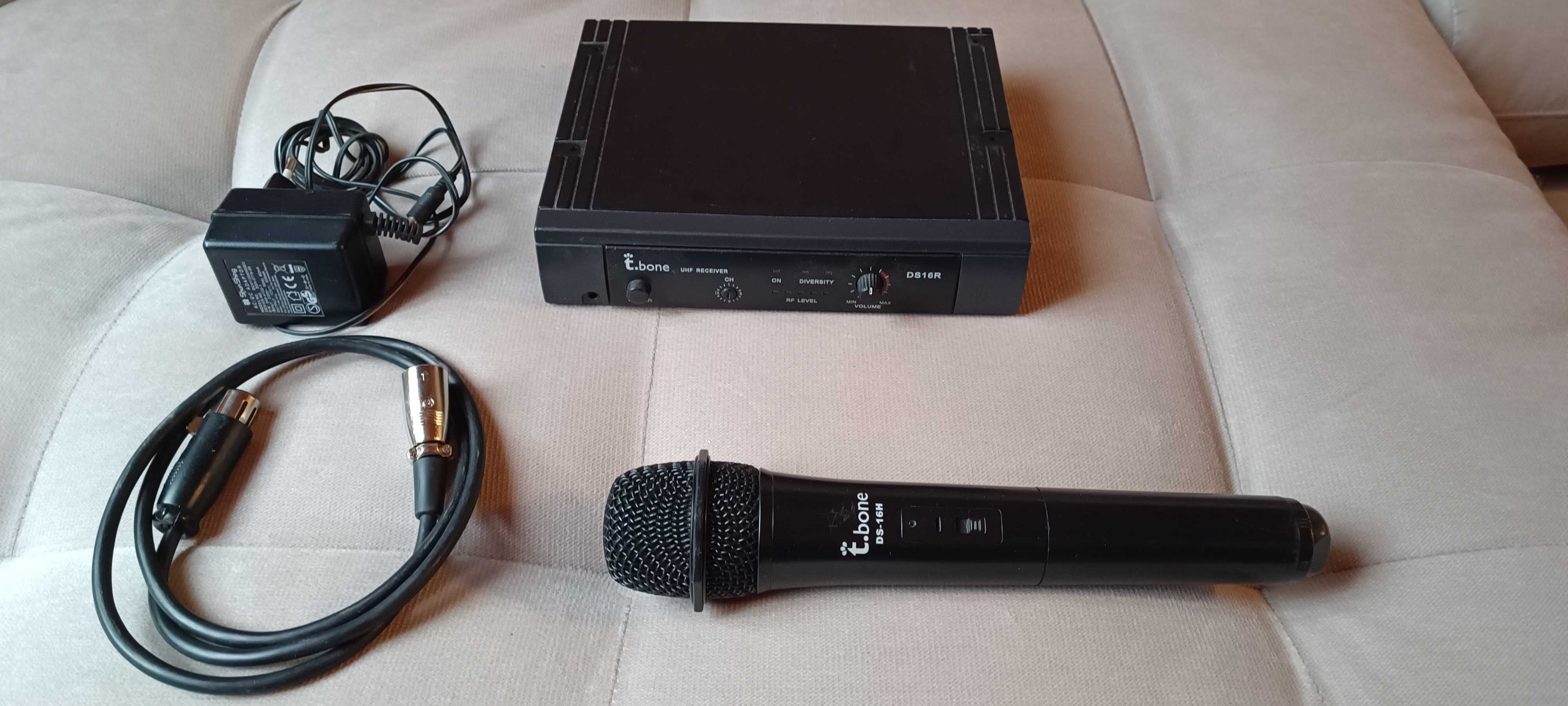 Безжичен вокален микрофон t.bone DS16H, ресивер DS16R, като нов