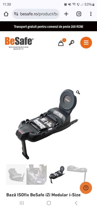 Scaun auto copii BESAFE 6l-4ani+baza ISOFIX