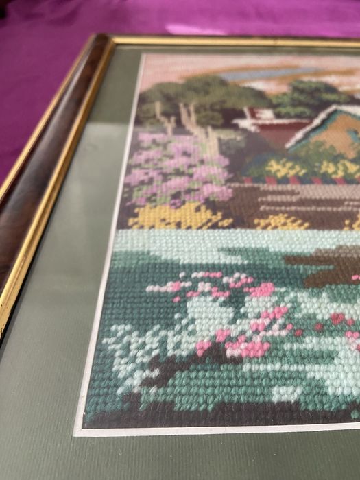 Tablou goblen lucrat manual si inramat