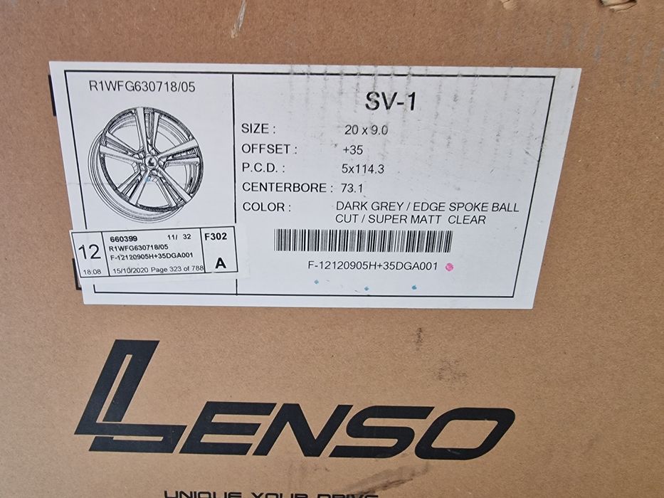 20цола 5х114.3 LENSO 5x114.3 Lexus,Ford,Nissan,Toyota 4бр