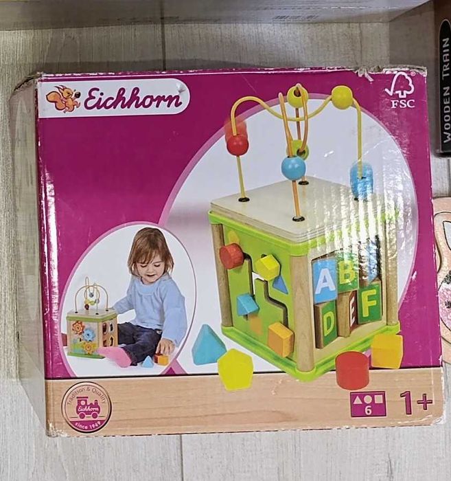 Комплект бебешки пъзели дървени играчки Goki Play Time Trefi Eichhorn