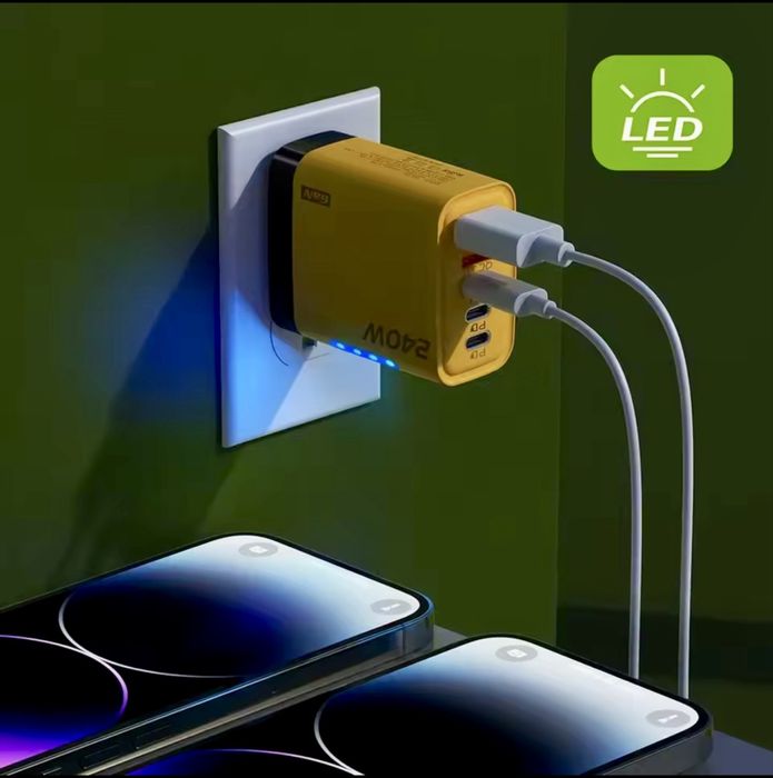 Ultra 3+5*Портови зарядни 200w/240w Super Fast Chargers-Black in color