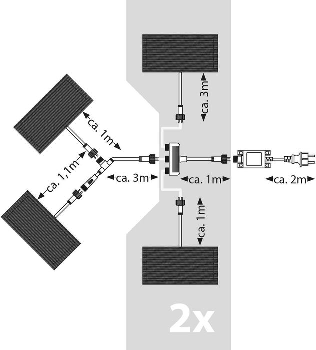 Дворна подова лампа за вграждане със сензор за външна употреба 20 x 10