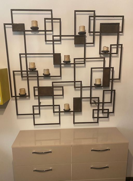 Suport lumanari metalic decorativ  de perete