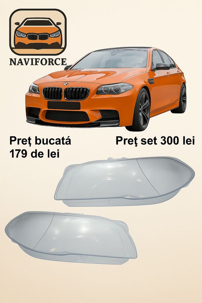 Sticla Far BMW Seria 5 F10 F18 F07 GT 2010-2017/carcasa far bmw f10