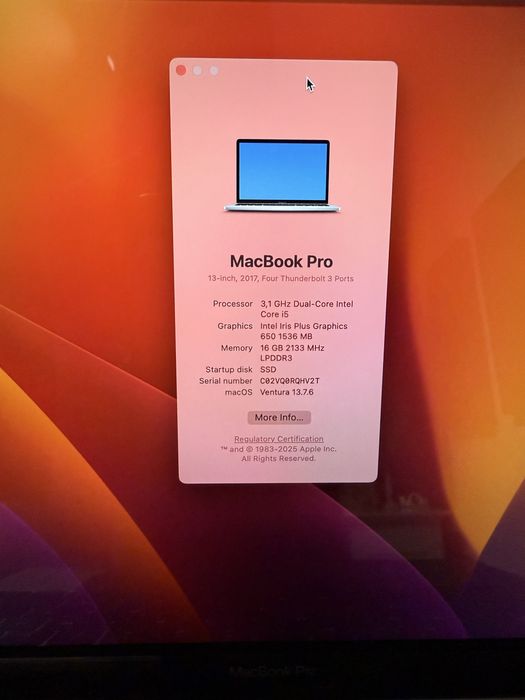Macbook Pro 13” 16Gb SSD 512 Touchbar