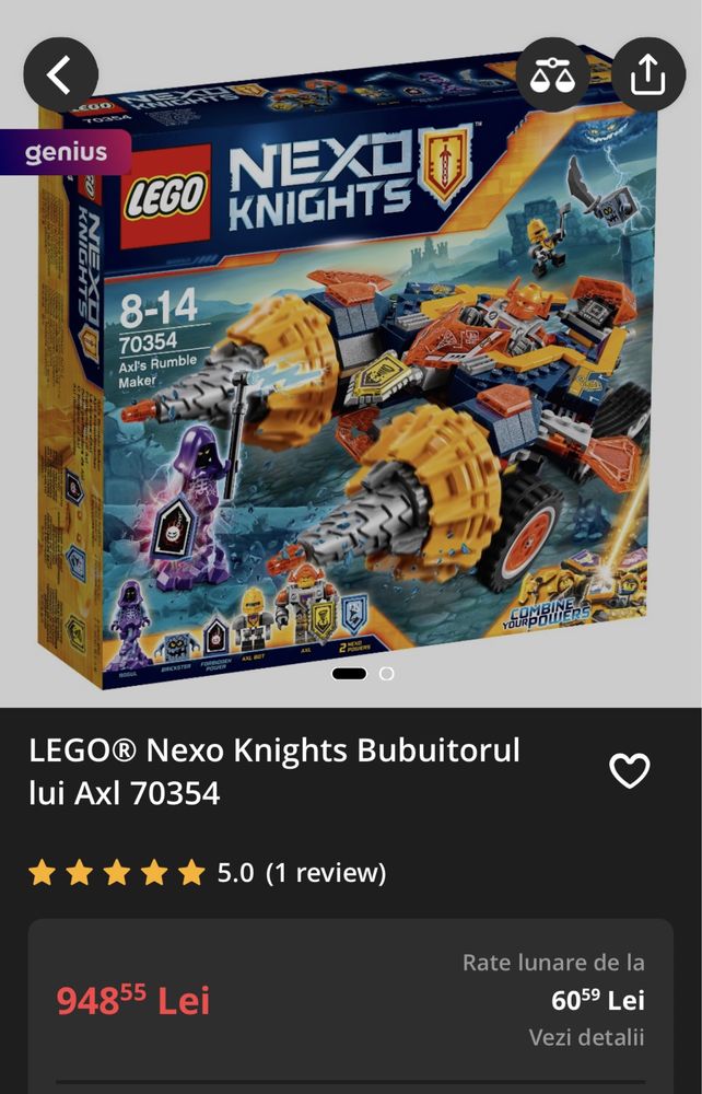 LEGO Nexo Knights Bubuitorul lui Axl