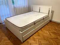 Cadru de pat Ikea Songesand 140x200 cu 4 cutii de depozitare