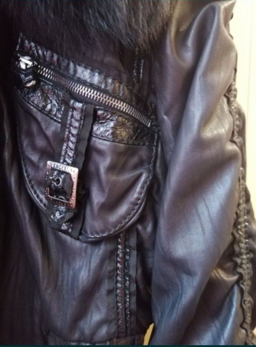 Куртка женская кожаная косуха бренд Fontani. Италия