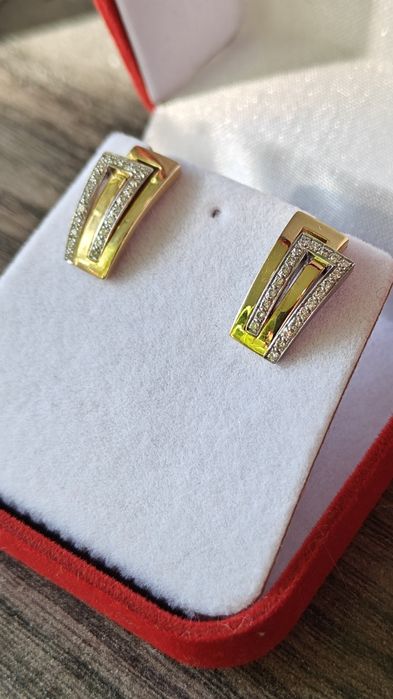 Cercei aur 18k diamante