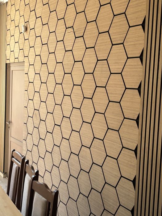 MDF ламперия пчелна пита. Шумоизолиращ панел за декор на стени