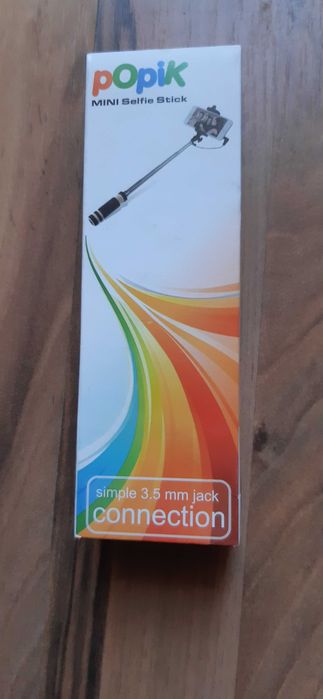 selfie stick popik, cu fir, albastru