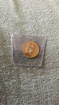 Moneda aur (galben mic) noua, necirculata.