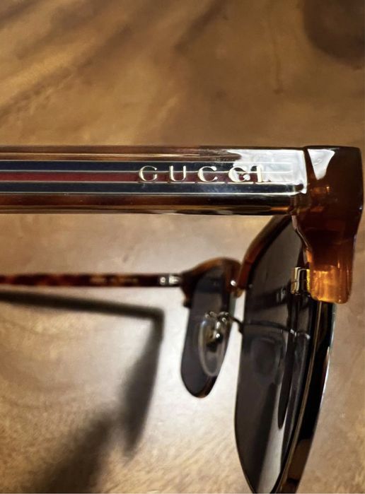 Ochelari de soare unisex Gucci linia albastră maro originali