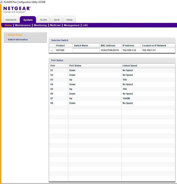 switch NETGEAR Prosafe Plus 10GBASE-T, 8-port 10Gbps XS708E, 8 x RJ45