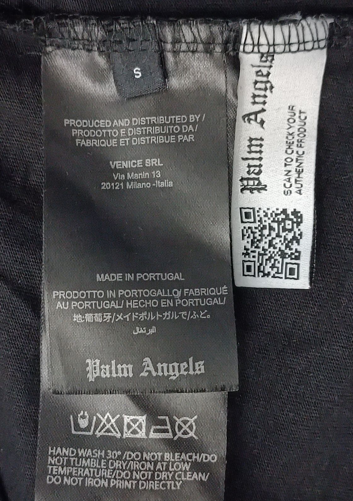 Palm Angels T-Shirt оригинална тениска S памучна черна фланелка