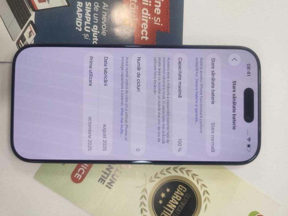 Iphone 17 Pro 1TB 100% bateria/ nefolosit (Ag27 Gara 2) Garantie 2 ani