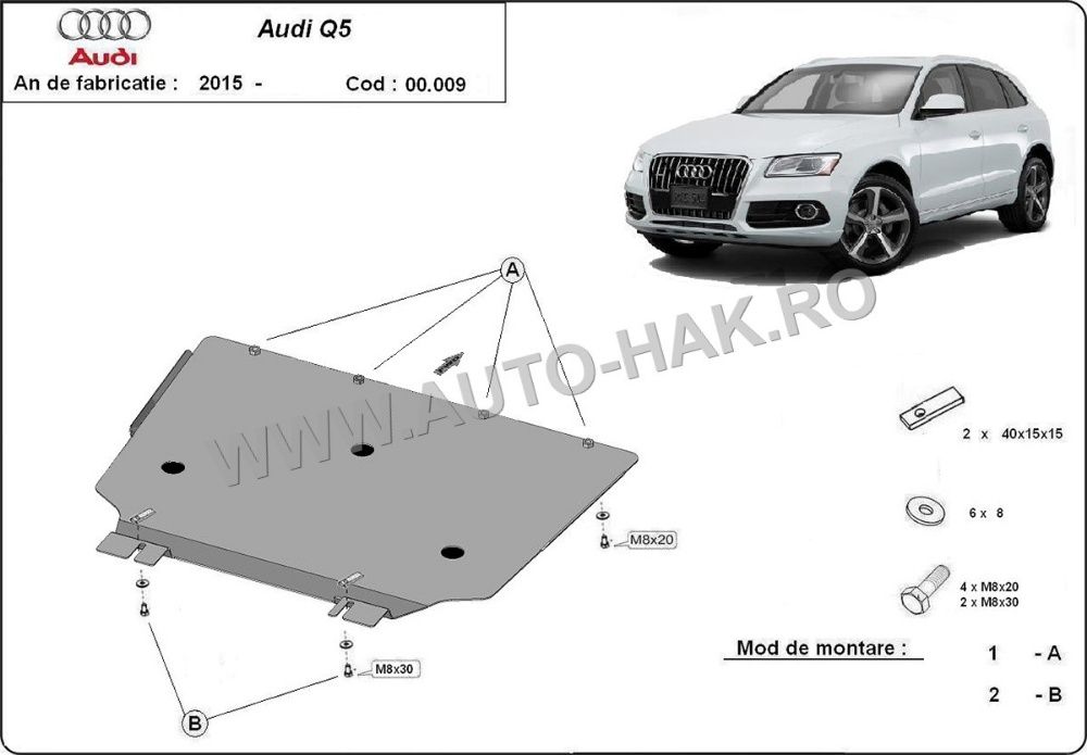 Scut metalic cutie de viteze Audi Q5 2008 -2017