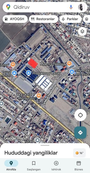 Нотурар ер 2232м²  Барака оптом, Эко бозор орка тарафи сотила