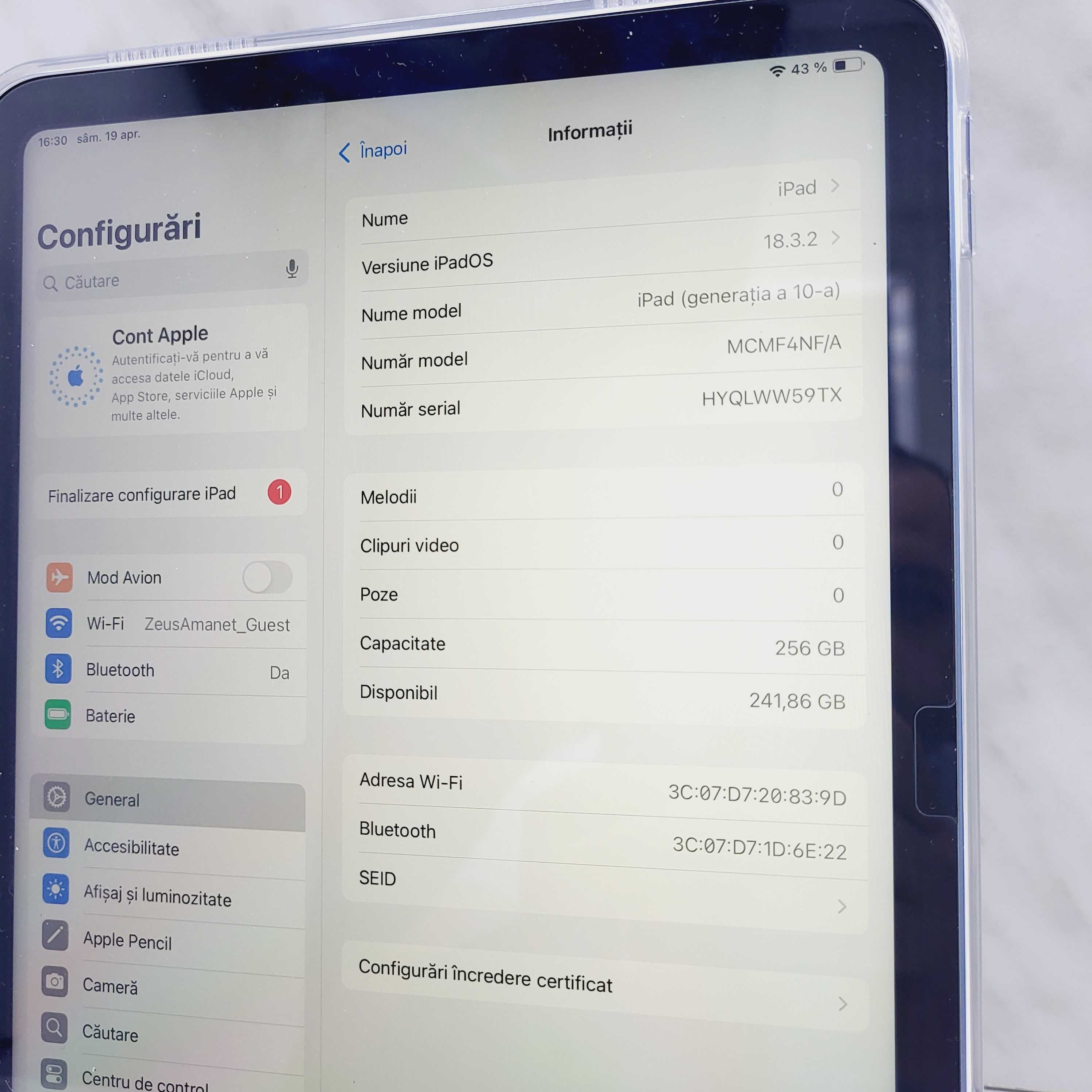 iPad 10th generation (2022), 256GB, WI-FI, ZEUS Amanet Militari 31526